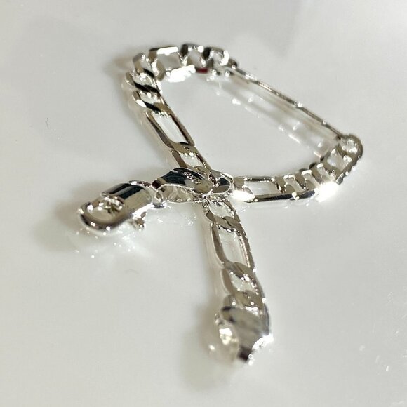 Figaro Chain Bracelet 12 mm 1/2" Wide - Picture 7 of 11